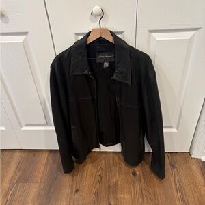 Men’s Vintage Eddie Bauer Black Leather Jacket